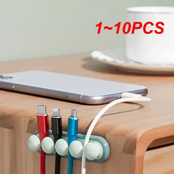 1 ~ 10ШТ Силикон Органайзер за USB-кабел, устройство за навиване на кабели, Скоби за прецизно управление на работния плот, държач на кабела за мишката, Организатор за кабели, слушалки