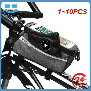 1 ~ 10ШТ Чанта за велоспорта, горната част на Предната тръба, скелетна чанта, водоустойчив 6-инчов калъф за вашия телефон, докоснете екрана, за багаж, чанта за шоссейного велосипед МТВ