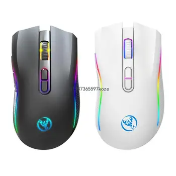 1 бр. акумулаторна безжична геймърска мишка 4800 dpi 2.4 G RGB цветове за компютърни игри