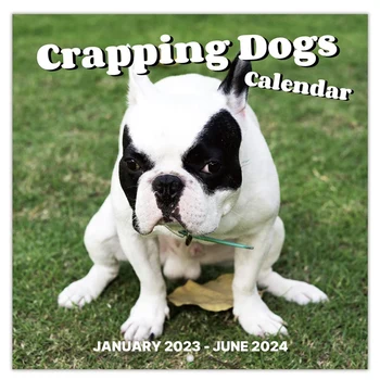 1 БРОЙ Стенен календар в 2024 година-Календар на 2024 година 12 Месечни Scatting кучета Календар на 2024 година Забавни Подаръци с кляпами