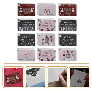 12 бр. Коледни картички на Коледно поздравление до 2021 Реколта Коледни картички с благословия собствено производство