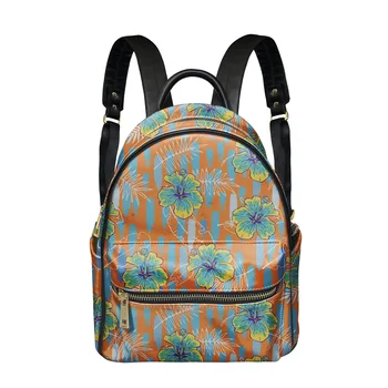 2022 Полинезийски дизайн на Дамски раници от изкуствена кожа за Дамски чанти през рамо Модерен мини-училищни чанти за момичета Творчески флорални мотиви