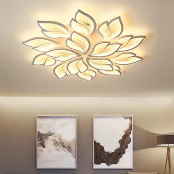 2023 Модерен Минималистичен Led Тавана Лампа Nordic Creative Спалня С Трапезария И Кухня Maple Leaf Акрилна Полилей Вътрешно Осветление