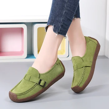 2023 Новата пролетно-есенен дамски обувки на платформа за улици, удобни маратонки, без закопчалка с катарама, върху плоска подметка с дамски ежедневни обувки