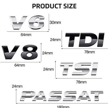 3D Стикери Passat TSI TDI ABS низ характер Стикер Емблема на Иконата на Задния Багажник Стайлинг V6 и V8 Логото на Аксесоари За Украса на Колата на Volkswagen
