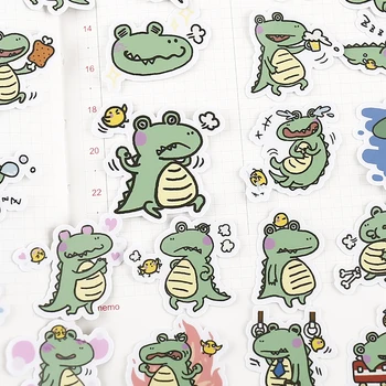 40 Малки стикери за ръка с крокодили в стил Ins Сладко Корейски декоративен мобилен телефон Материал чанти за домашно етикети