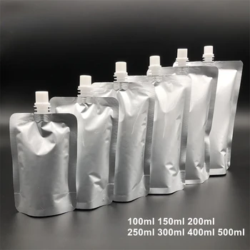 50шт Пакети за течна опаковка от алуминиево фолио, Светонепроницаемые пакети за сок, напитки, мляко, Фланец за многократна употреба калъф за съхранение в багажник