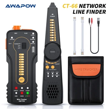 Awapow Smart Network Тестер Кабел RJ-45, RJ11 Кабелен Анализатор Line Finder Тел Tracker Приемник на Мрежата Инструмент Комплекти за ремонт мрежа