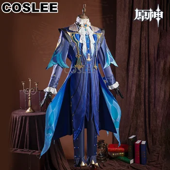 COSLEE [XS-3XL] Neuvillette Judge Cosplay костюм Genshin Impact Cosplay Красив Униформный игри костюм Облекло за парти на Хелоуин и За мъжете (N)