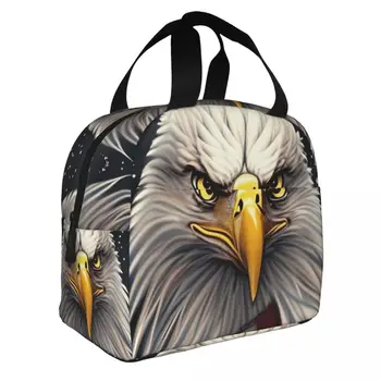 Eagle United States Lunch Bento Bag Преносима Термосумка от Алуминиево Фолио се сгъсти с Кърпа, за Момчета и Момичета