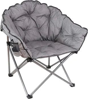 MacSports C932S-129 Улично складное стол за почивка в двор с мека възглавница, сиво