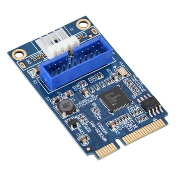 MINI PCI-E ДО USB3.0 Предната 19-данни за Контакт и Карта за разширяване на 2 порта За трансфер на данни на компютър, Карта за разширяване на Small 4Pin Power
