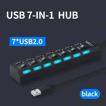 USB Hub 2,0 Сплитер Мулти-Хъб USB 2.0 USB Адаптер С Няколко Порта захранващ Адаптер С Ключа Аксесоари За Преносими компютри За PC