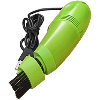USB Компютърна Клавиатура Прахосмукачка Настолен Мини Прахосмукачка За Почистване на Прах Ръчен Инструмент За Почистване на Масата Зелен