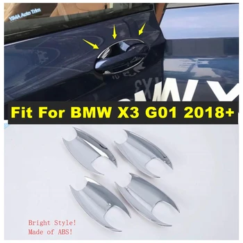 Автомобилен стайлинг Страничната врата копчето, защитна рамка на чашата, хастар, подходящи за BMW X3 G01 2018 Г. - 2023 Ярки външни аксесоари
