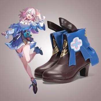 Аниме Игра Honkai Star Rail 7 март Cosplay Обувки 7 март Костюм, Обувки за жени, момичета от изкуствена кожа на висок ток