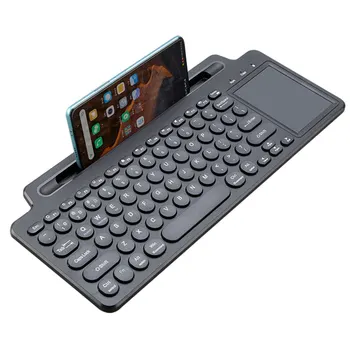 Безжична BT-клавиатура 2.4 G, настолна ультратонкая клавиатура с цифров вход и сензорен панел за таблетен КОМПЮТЪР, мобилен телефон, лаптоп