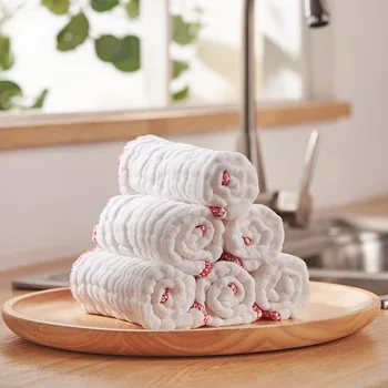 Бели хавлиени кърпи от 100% памук, супер абсорбиращи кърпи за бар, многофункционални за домашна кухня и почистване на бара 10 бр.