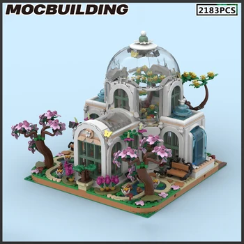 Ботаническата Градина MOC градивните елементи на Градска Архитектура Ландшафтна модел САМ Тухли Коледен Подарък Монтажни Играчки Уличен пейзаж