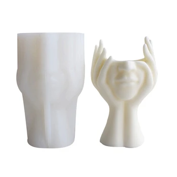 Ваза за лице, направена със собствените си ръце, силиконова форма, форма за абстрактни и артистичен вази, ваза в уникален стил за дома