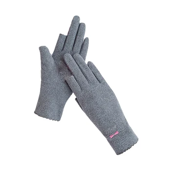 Възползвайте за активна почивка, топли женски ръкавици с единични пръстите на краката Мека подплата за максимален комфорт на Сивото 1 чифт