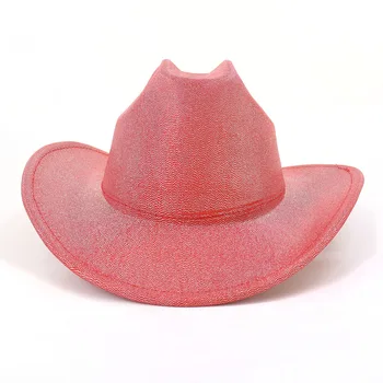 Диско-ковбойская шапка, лъскави шапки за парти, дискотека ковбойская шапка, забавен уникален аксесоар за костюм