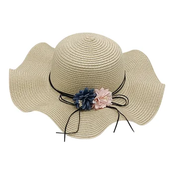 Дишаща Сламена шапка от слънцето с широка периферия и сгъваем кант - Стилна солнцезащитная шапка за жени и момичета - идеален за плажа