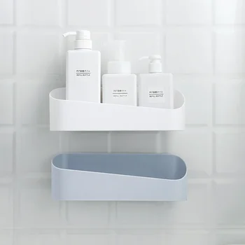 Здрава паста за баня, стенни пластмасови полици за съхранение без перфорация Геометрична форма, срок на съхранение в банята