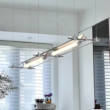 индустриална полилей висящи лампи с дълга ивица бар-часова студио офис рецепцията сверхдлинная комбинация от led лампи