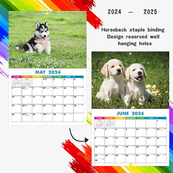 Календар на 2024 година, Бележки по отношение на стил на стената, Английски Календар, Стенен календар с животни, Календар-подарък за приятели, семейство, колеги, любими