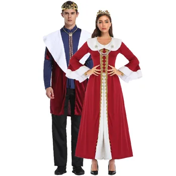 Коледни мъжете M-XL играят крал и кралица в страхотна драма Queen Party Dress, защото костюм за Хелоуин