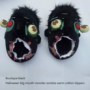 Коледни подаръци за Хелоуин, безплатни плюшени чехли-зомбита /Greedy Zombie, Топли чехли за вкъщи, забавна обувки за Хелоуин, подаръци