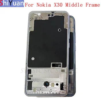 Корпус, средната рамка, LCD панел за мобилен телефон Nokia X30, Метална LCD рамка, Резервни части