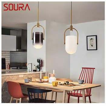 Креативен окачен лампа SOURA Nordic, модерни прости led крушки, лампи за дома трапезария