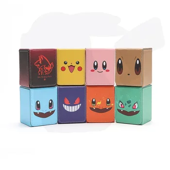 Кутия за карти с аниме-покемоном Ptcg Charmander Pikachu, Кутия за настолни игри, кутия за съхранение 100 + преносими сбирка кутии, подарък за рожден Ден