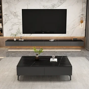 Луксозен шкаф за телевизионни конзоли, Ниско ниво на Черното е преносимо съоръжение за съхранение, Модерен шкаф за телевизор, мебели за дома Fernseher Schrank MQ50DS за хол