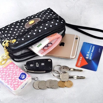 Малки чанти, госпожа чантата с джоб с цип на точки, модни дамски портфейли