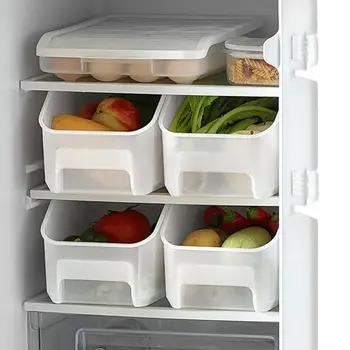 Многофункционален Кухненски Хладилник С Фризер Space Saver Organizer Домашно Приготвена Храна Прозрачен Пластмасов Контейнер-Органайзер Кутии За Съхранение На Хладилника