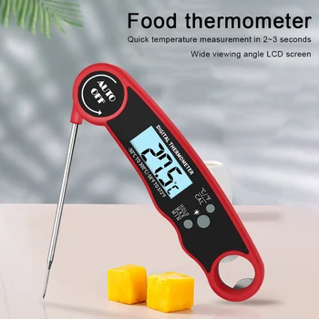 Портативен сгъваем цифров хранително-вкусовата термометър за месо, вода, мляко, сонда за готвене, електронна готварска печка за барбекю, Водоустойчиви кухненски инструменти