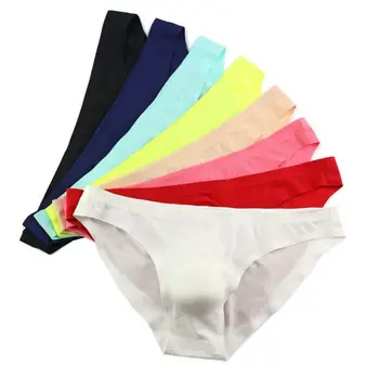 Секси бельо за мъже, Бесследный Ледена коприна, обикновена гащи, Дишаща триъгълна мрежа с ниска талия, Сексуална разноцветни гащи