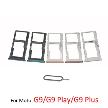 Тава за SIM-SD-карти за Motorola Moto G9 Play G9 Plus Оригинален Нов телефон със Слот за СИМ-карта с чип на Притежателя чекмедже + Пин кода