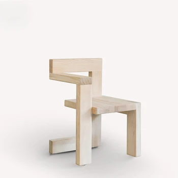 Холандски дизайнерски стол Nordic log прост ретро стол Art side stool